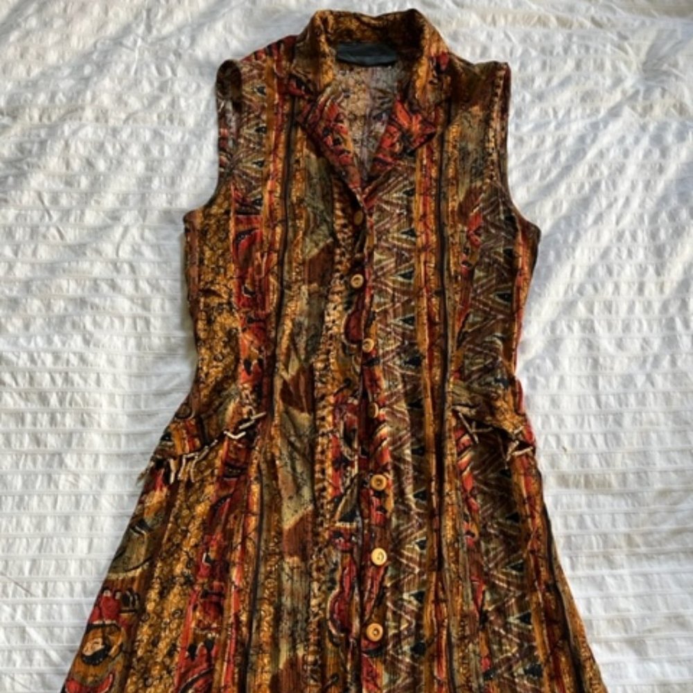 Cute vintage autumn button-up mini dress